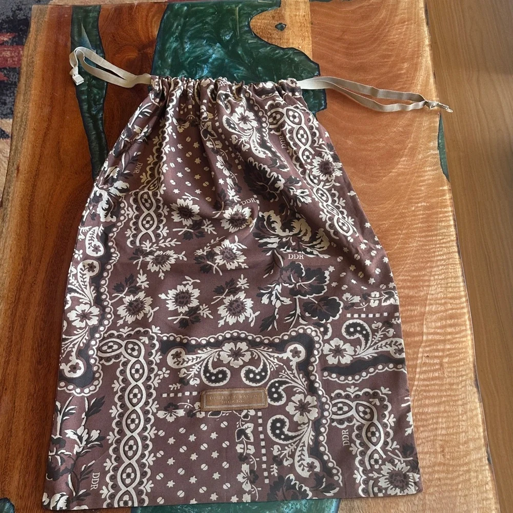 Double D Ranch Brown and Cream Drawstring Bag
